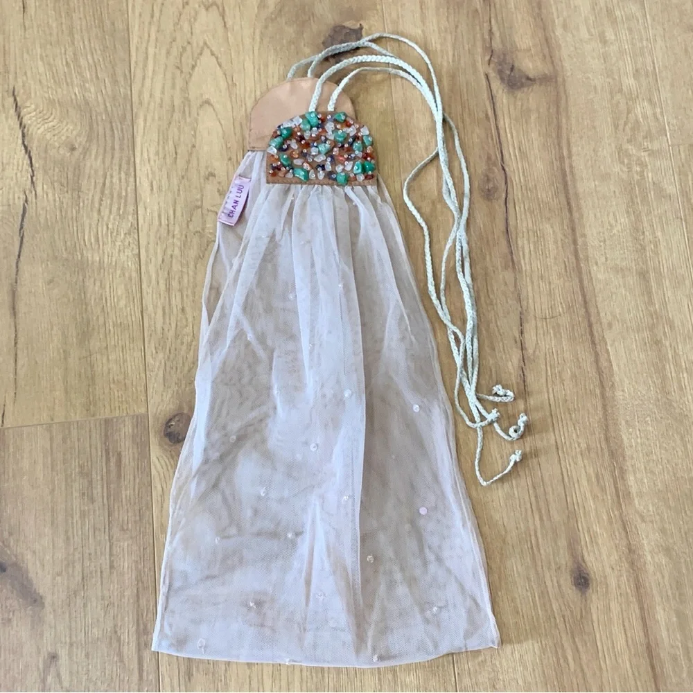 Chan Luu Semi Precious Stones Mesh Belt - Beige - Picture 7 of 15
